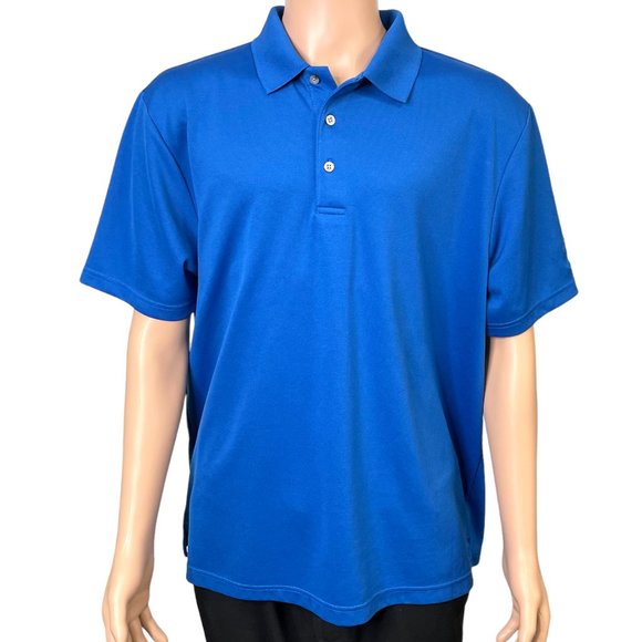 PGA Tour Pro Series Athletic Fit Mens XXL 2XL Blue Short Sleeve‎ Golf Polo Shirt - Picture 1 of 13